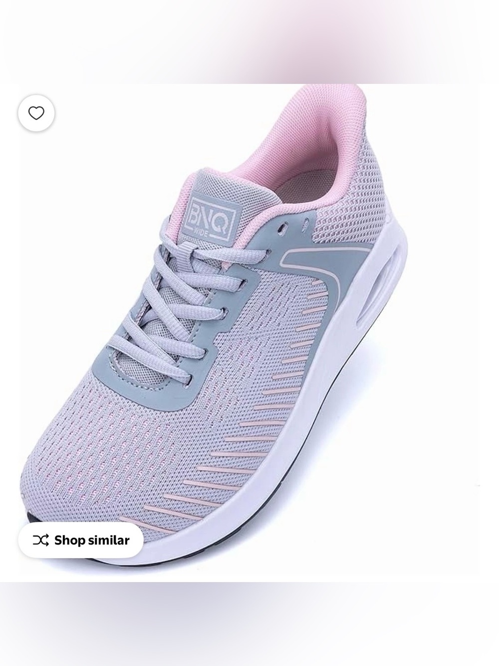BNQ|Women’s Light Gray & Pink Athletic Sneakers,Orthotic slip on tennis shoe NEW - Picture 15 of 16